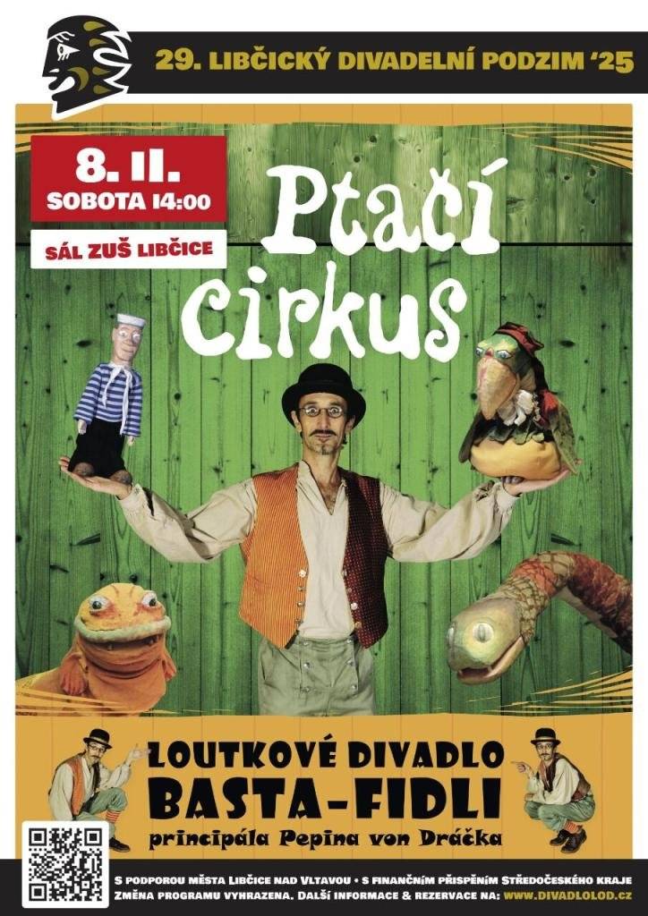 Přinášíme přehled kulturních akcí v Libčicích pro celou rodinu. 🍗 Sobota 8. listopadu – Husí hody na Plovárně Tradiční svatomartinské menu a příjemná atmosféra 🕚 11:00 | Restaurace U Kotvy 🎭 Sobota 8. listopadu – Divadlo pro děti: Basta Fidli – Ptačí cirkus 🕑 14:00 | ZUŠ LibčiceVeselé představení pro děti i dospělé Pro malé diváky od 3 do 10 let (a klidně i pro ty mnohem starší) přiváží slavný cirkus Pipíno show plnou exotických ptáků, kteří vás zaručeně pobaví i ohromí. Protože věřte, že takové opeřené umělce jen tak nepotkáte. 🎭 Neděle 9. listopadu – Libčický divadelní podzim: Nebezpečná přítelkyně 🕖 19:00 | Sál ZUŠ Libčice Secesní komedie o manželství, rodinných tajemstvích a humorných zvratech napříč generacemi, v podání spolku Křižžáci. 🕯 Úterý 11. listopadu – Svatomartinský průvod městem 🕔 17:00 | Začátek u KC Fara Lampionový průvod, legenda o sv. Martinovi a tradiční stínové divadlo na náplavce