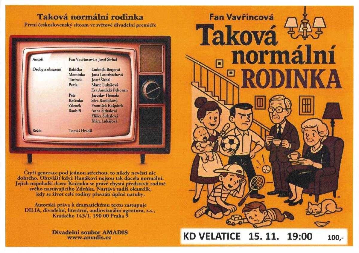 15. 11. 2025 v 19 hodin v KD Velatice