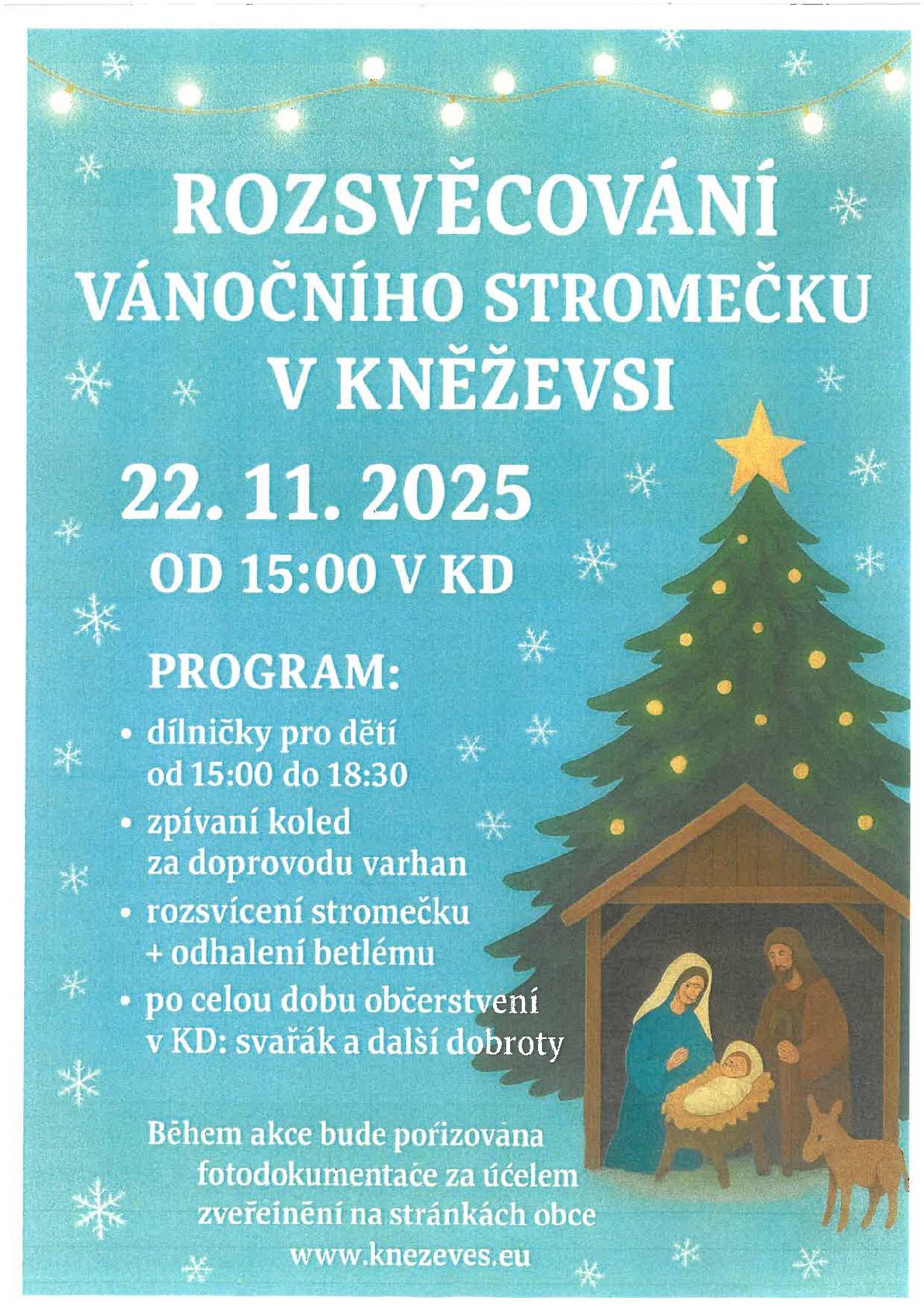 Srdečně Vás zveme v sobotu 22. listopadu od 15:00 na slavnostní rozsvícení vánočního stromku. 15:00–18:30 – dětské dílničky Od 18:30 – zpívání koled v parku, rozsvícení stromku a odhalení betlému Po celou dobu bude v kulturním domě připraveno občerstvení, svařák a další dobroty. Bližší info: web – Aktuality