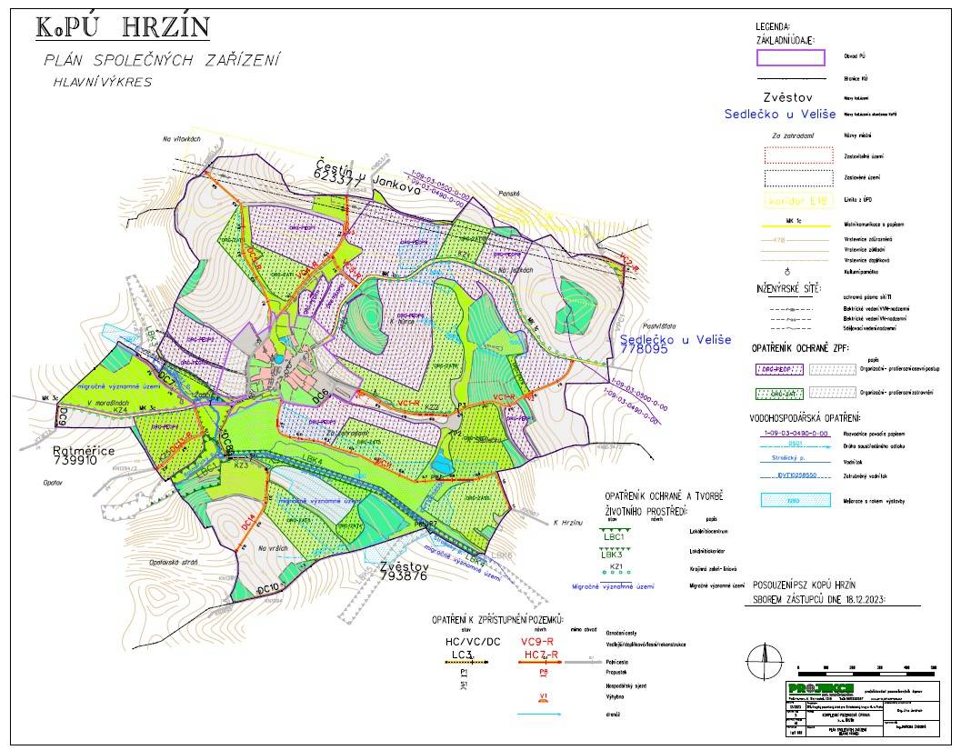 Státní pozemkový úřad oficiálně schválil návrh komplexní pozemkové úpravy v katastru Hrzína. Zastupitelstvo proto přistupuje ke sběru žádostí k provedení KoPÚ v katastru Ratměřice a žádá občany o spolupráci. Ta spočívá v podání žádosti na obecní úřad.