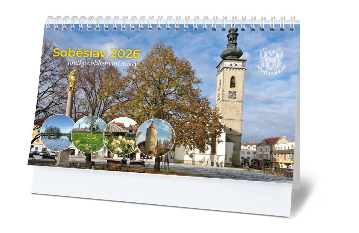 Město Soběslav vydalo stolní týdenní kalendář na rok 2026.
