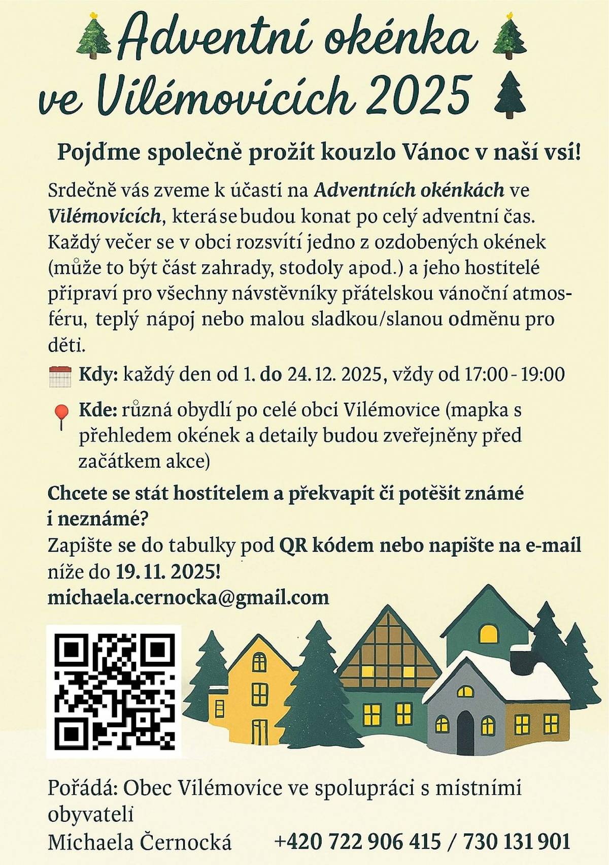 Adventní okénka ve Vilémovicích