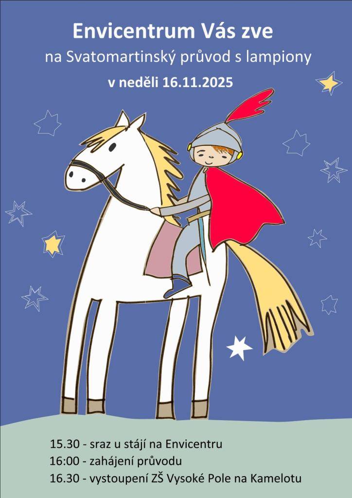 Envicentrum Vás srdečně zve na Svatomartinský průvod s lampiony, který se uskuteční v neděli 16. listopadu 2025.