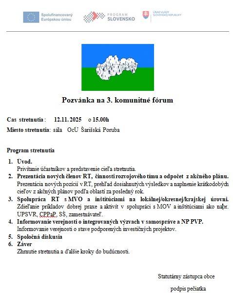 3. komunitné foŕum