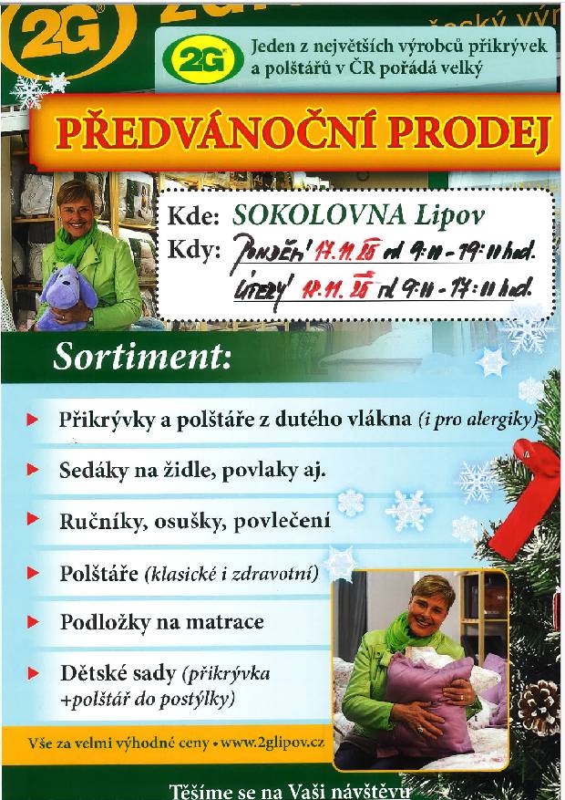prodej přikrývek a polštářů