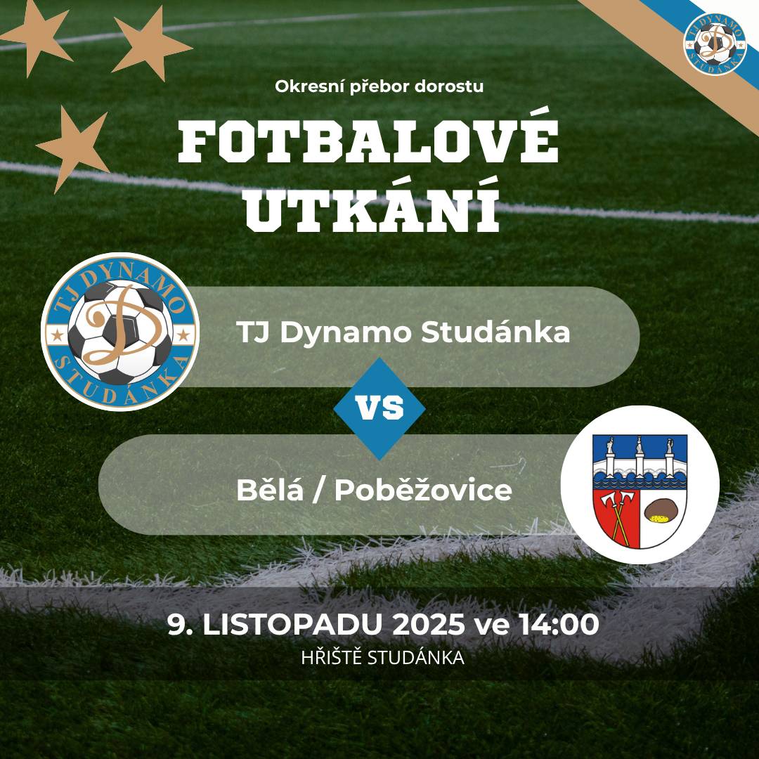 TJ Dynamo zve na poslední domácí utkání dorostu v podzimní části proti Týmu Bělé/Poběžovic v NE, 9.11. od 14 h.