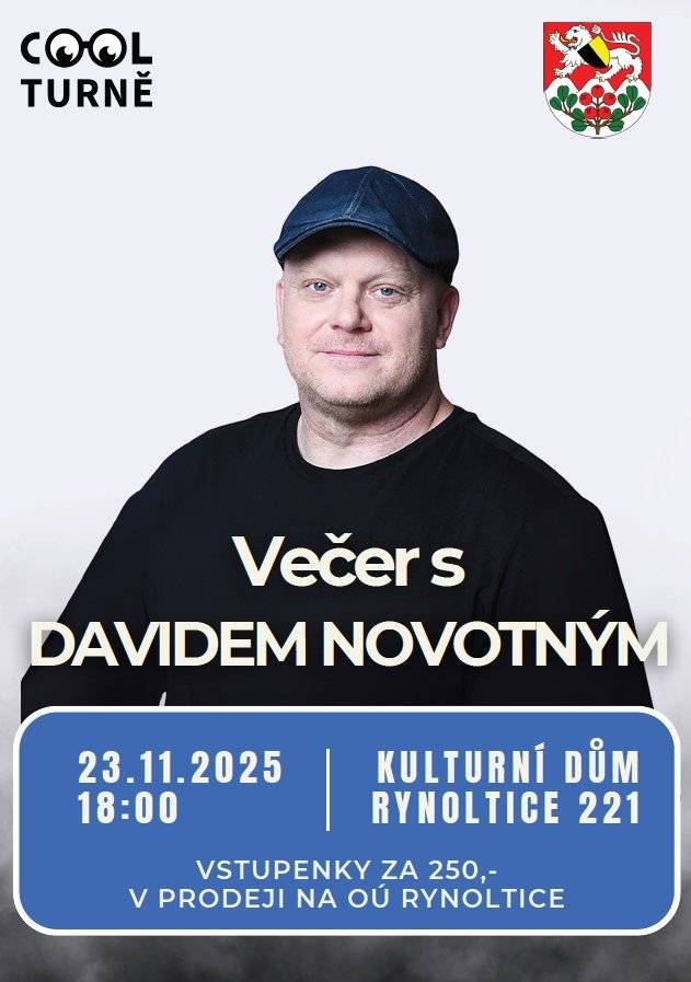 Vstupenky v prodeji na OÚ Rynoltice.   Přijďte zažít večer plný inteligentního humoru a upřímnosti, který uvádí PhDr. Jiří Vaníček. David, kterého milují diváci z plátna i divadelních prken, je známý nejen jako legendární Jarda Kužel z kultovního seriálu Okresní přebor, ale i z řady dalších filmů a především díky jeho dlouholetému působení v pražském Dejvickém divadle, kde ztvárnil desítky nezapomenutelných rolí.   V tomto zábavném pořadu se David podělí o své zážitky z hereckého života, o svébytný humor, který umí vykouzlit jen on sám, a možná dojde řeč i na jeho oblíbenou fotbalovou Spartu.   Připravte se na nezapomenutelný večer plný smíchu nejen o Okresním přeboru, ale i dalších rolí filmových či divadelních. Ponořte se do jeho vzpomínek, postřehů a historek ze života i divadelního zákulisí. Tato jedinečná příležitost setkat se s milovaným hercem zblízka vám zaručeně zlepší náladu a zanechá příjemné vzpomínky.    Nenechte si ujít nedělní večer s "Jardou Kuželem".