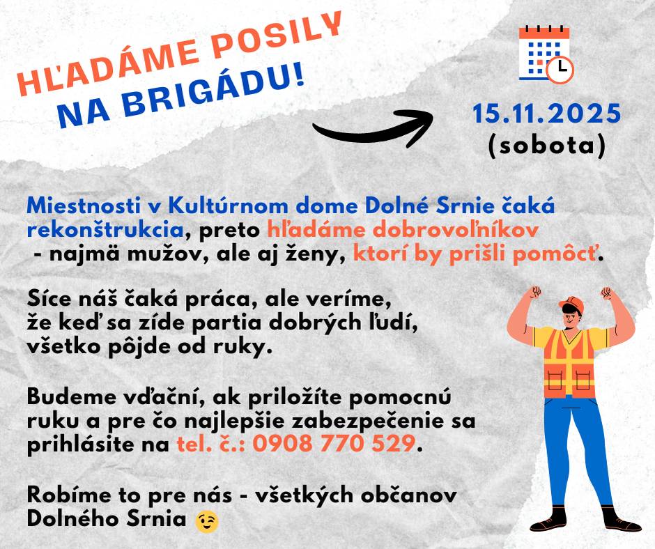 Dňa 15.11.2025 (sobota) od 8:30 hod.