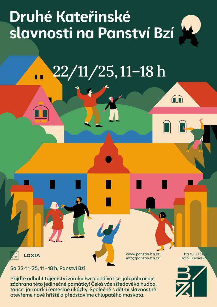 Zveme Vás na druhý ročník Kateřinských slavností na Panství Bzí u Dolního Bukovska pořádaný na místě, kde se snaží o obnovu kouzelného areálu historického zámku a přilehlých budov. 22. listopadu od 11 hodin se otevřou brány areálu pro veřejnost. Bohatý program zajištěn.