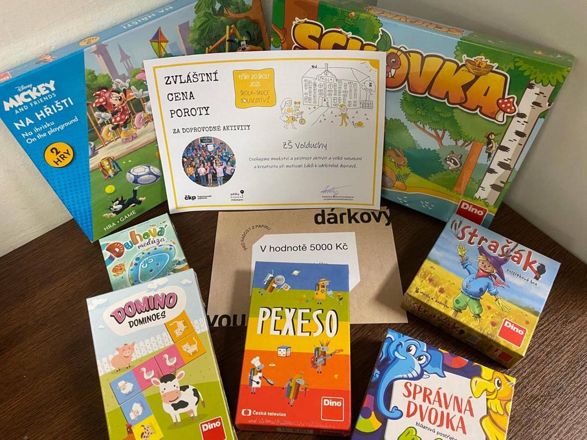 Naše škola byla oceněna zvláštní cenou poroty v rámci akce Pěšky do školy 2025. Tuto cenu jsme získali za realizaci doprovodných aktivit, které podpořily aktivní dopravu žáků do školy.