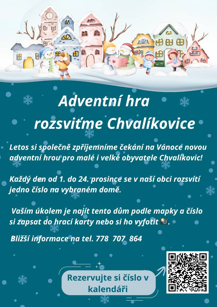 Letos si společně zpříjemníme čekání na Vánoce novou adventní hrou pro malé i velké.  Než začneme nezapomeňte si nejprve rezervovat své číslo v adventním kalendáři!  Odkaz na rezervaci najdete na plakátu nebo klikněte na odkaz v příspěvku.
