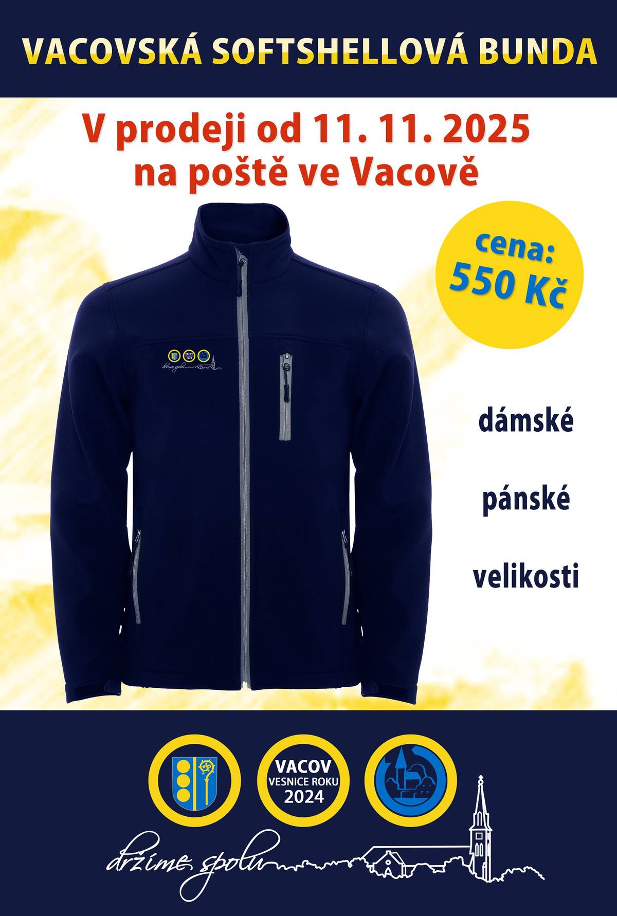 Vacovská softshellová bunda v prodeji od 11.11.2025 na poště ve Vacově.