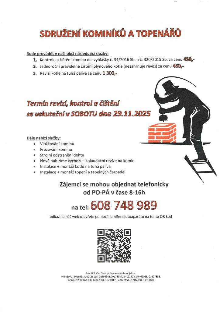 Revize kotlů a čištění komínů