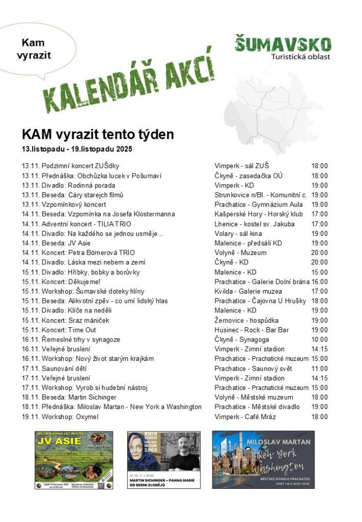 Kalendář akcí pro 46. týden 2025