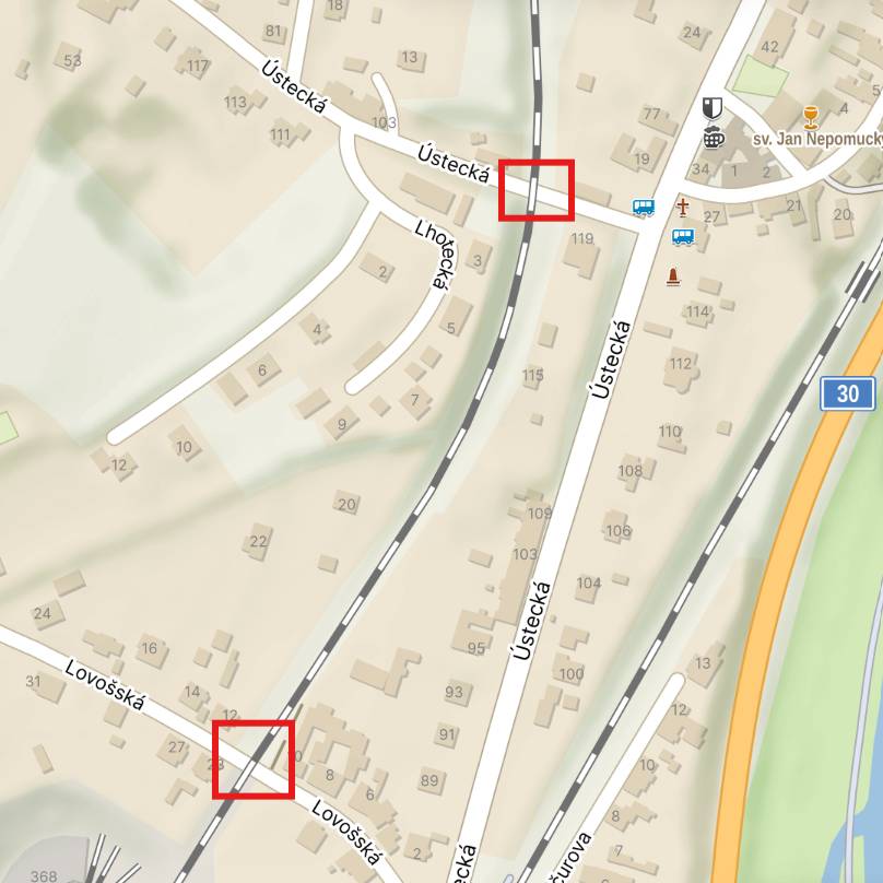 Ve dnech 12.–14. listopadu bude zcela uzavřen železniční přejezd v ulici Ústecká (v katastru Lhotky nad Labem). Další uzavírka přejezdu v ulici Lovošská proběhne od 18. do 20. listopadu.  Důvodem je zabezpečení obou přejezdů. Objízdné trasy nejsou stanoveny.  Děkujeme za pochopení a dbejte zvýšené opatrnosti.