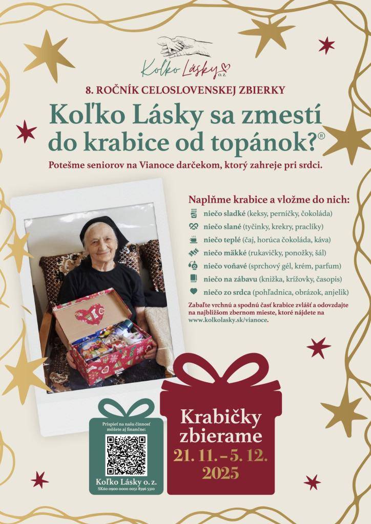 Toľko koľko chceme! Aj tento rok sa obec Ružindol zapája do dobrosrdečného projektu, kedy myslíme na našich seniorov. Ak máte chuť a chcete vykúzliť úsmev na tvári niekoho iného, pripravte si krabicu od topánok a naplňte ju darčekmi.