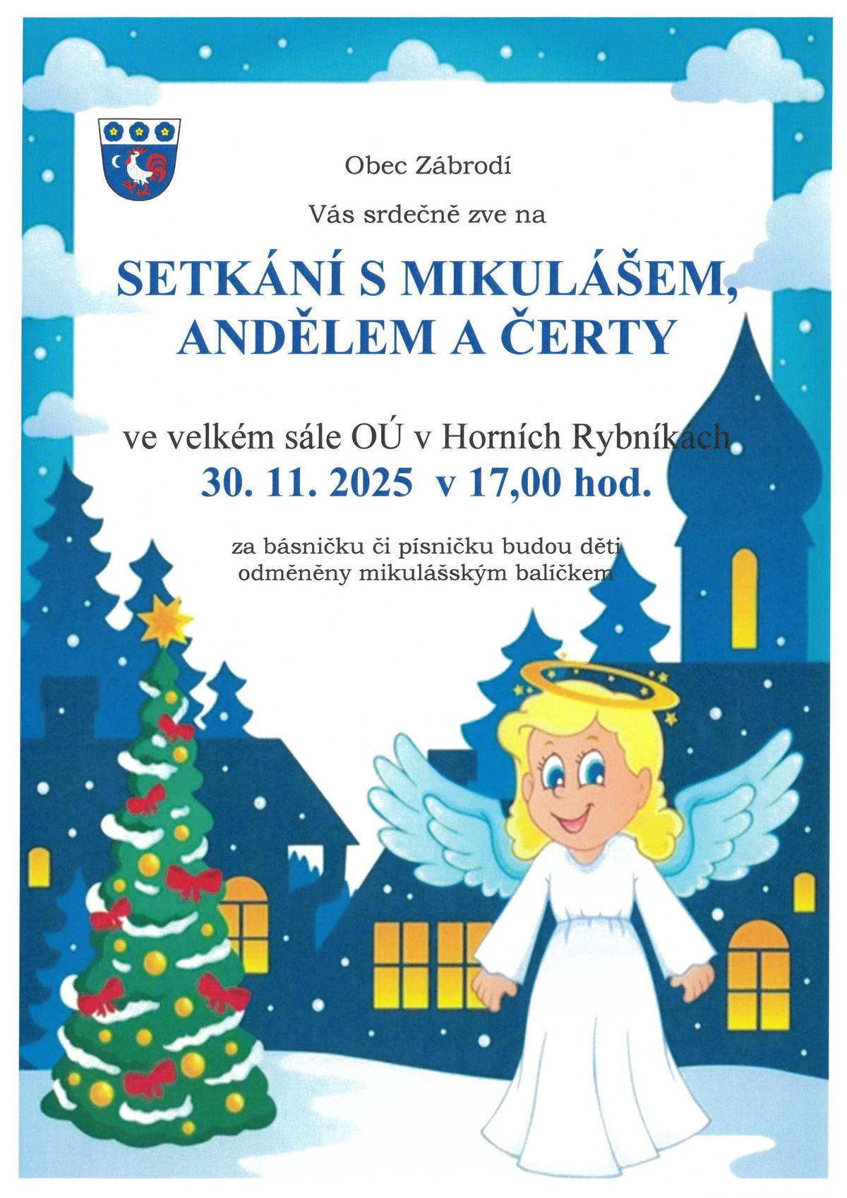 Setkání s Mikulášem 30.11.v 17,00h