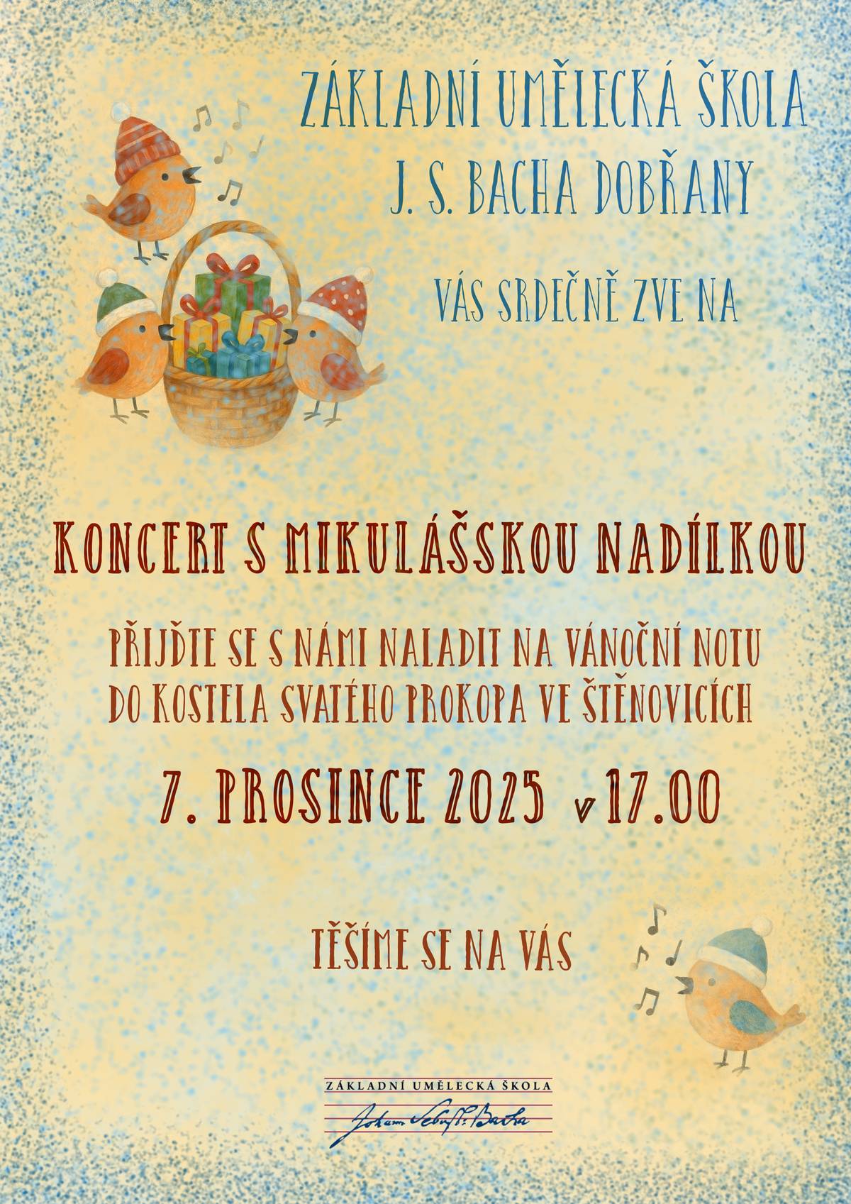 Základní umělecká škola J. S. Bacha Dobřany Vás srdečně zve na Koncert s mikulášskou nadílkou.