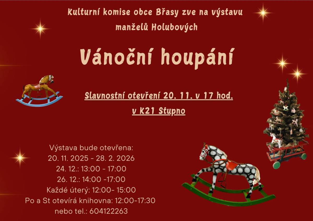výstava manželů Holubových  Slavnostní otevření 20. 11. 2025 v 17:00 hodin v budově K21 Stupno.