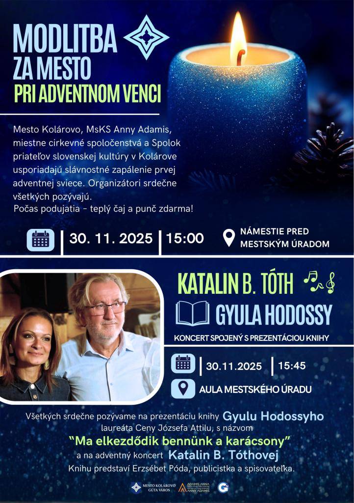 Srdečne vás pozývame na slávnostné zapálenie prvej adventnej sviece!