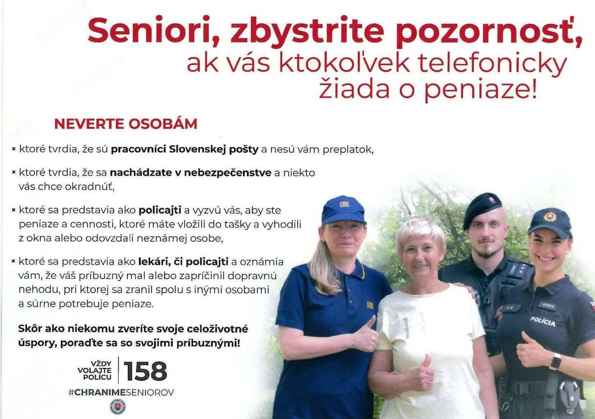 Seniori, zbystrite pozornosť!