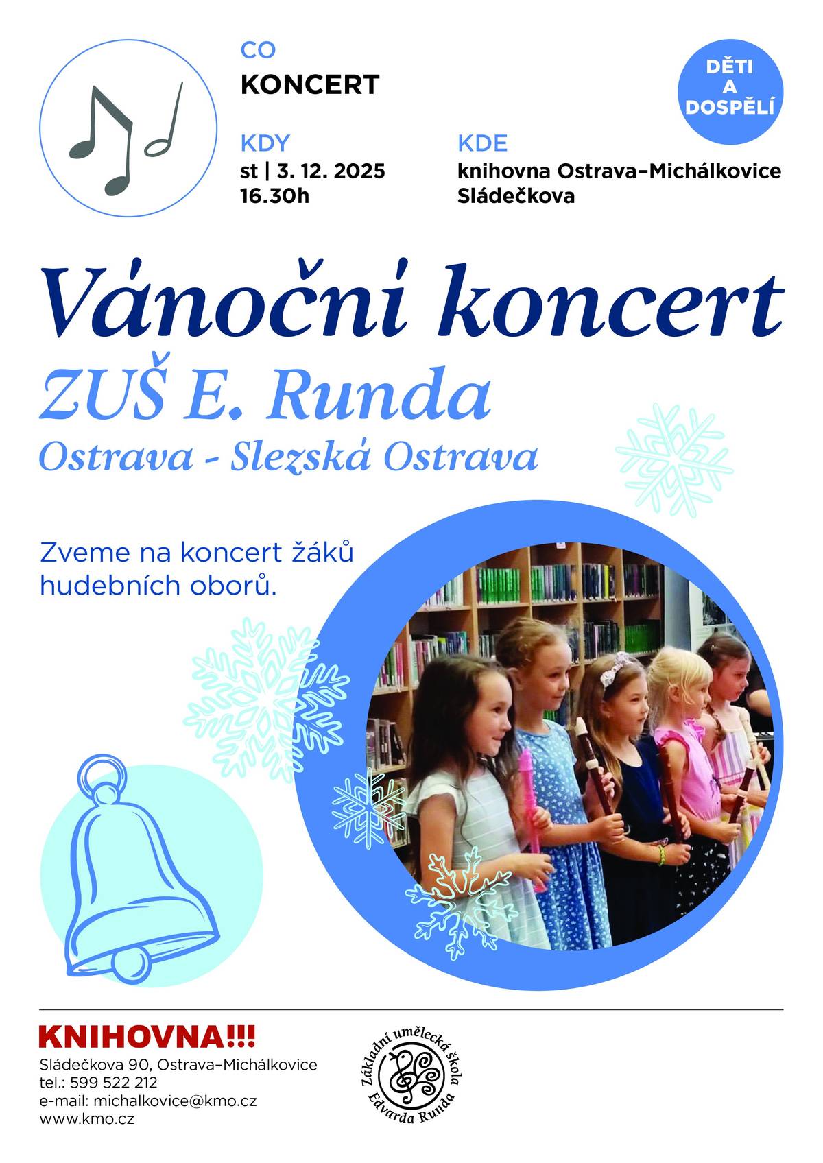 Zveme vás na Vánoční koncert ZUŠ E. Runda