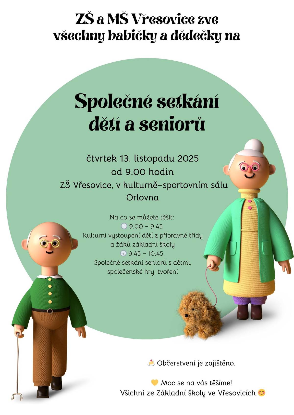 Pozvánka ze ZŠ a MŠ Vřesovice 13.11.2025