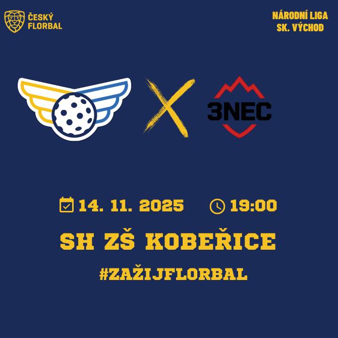 Vás zve na domácí utkání Národní ligy mužů. V pátek 14. 11. 2025 nastoupí Letka ve sportovní hale v Kobeřicích od 19:00 hod. proti FBC Intevo Třinec.
