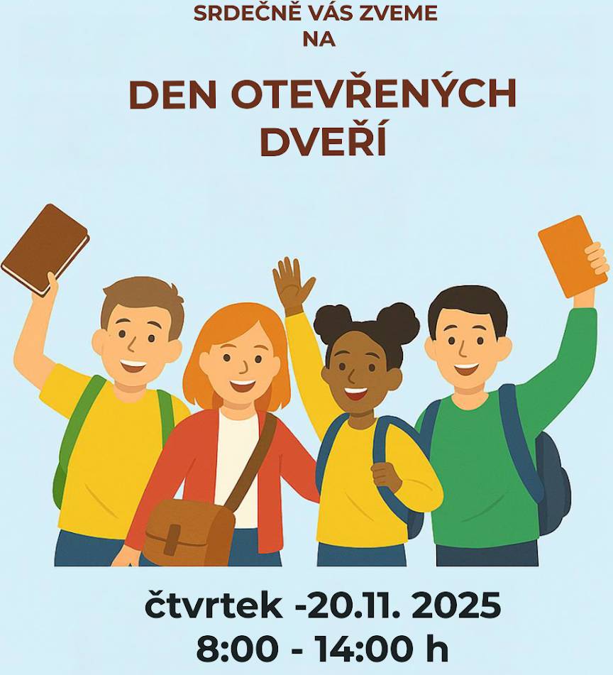 Ve čtvrtek, 20.11. 2025, bude u nás ve škole probíhat den otevřených dveří.     Přijďte se od 8:00 do 14:00 podívat na adresu Bor Plzeňská 231 a nechte se provést po prostorách školy a následně i budovách odborného výcviku.     Budeme se na vaši návštěvu těšit!
