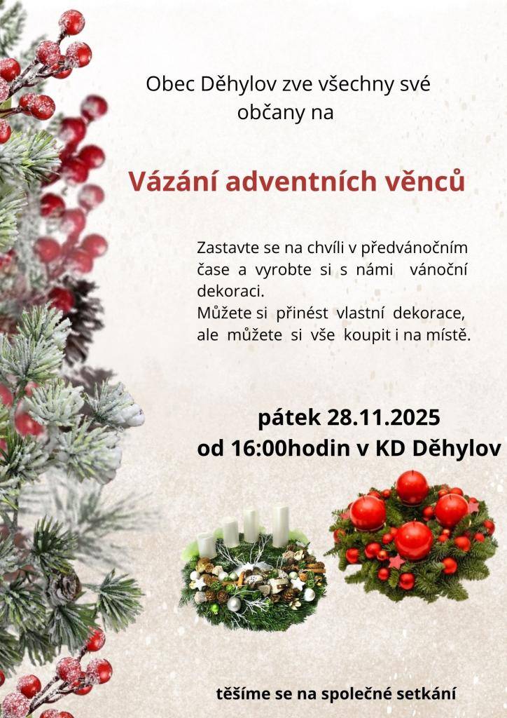 Zveme občany na tradiční vázání adventních věnců