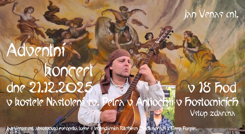 Město Hostomice Vás zve na předvánoční koncert. Vstup zdarma.