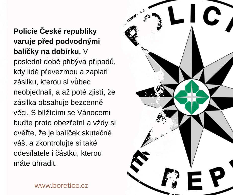 Přibývá případů, kdy lidé převezmou a zaplatí zásilku, kterou si vůbec neobjednali, a až poté zjistí, že zásilka obsahuje bezcenné věci. S blížícími se Vánocemi buďte proto obezřetní a vždy si ověřte, že je balíček skutečně váš, a zkontrolujte si také odesílatele i částku, kterou máte uhradit.