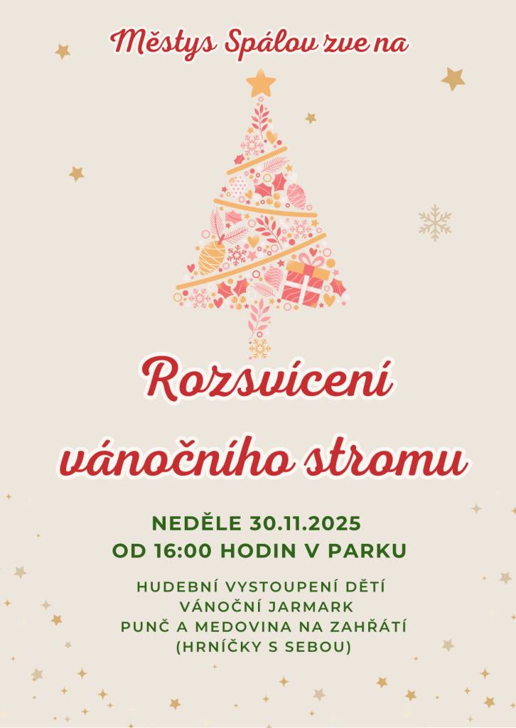 V neděli 30. listopadu 2025 od 16:00 hodin se v parku našeho městyse uskuteční tradiční Vánoční jarmark.