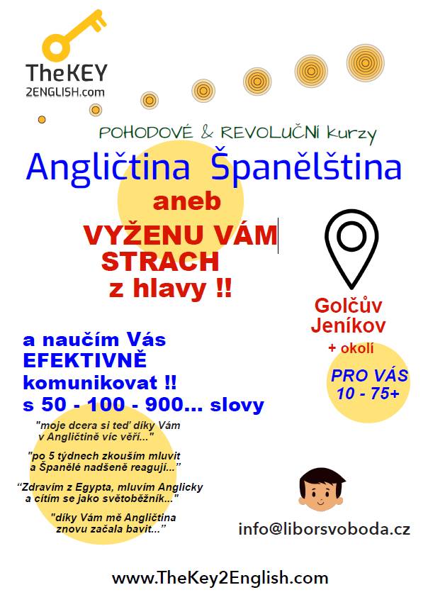The KEY 2 English nabízí pohodové a revoluční kurzy angličtiny pro občany Golčova Jeníkova a okolí. Lekce jsou navrženy tak, aby naučily efektivní komunikaci v obou jazycích. Přihlaste se a objevte nové možnosti, jak se naučit jazyk snadno a rychle.