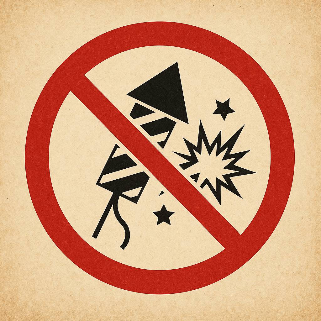 Od 1. 12. 2025 naše obec spadá do ochranného pásma vymezeného Ministerstvem průmyslu a obchodu, kde je povolena pouze pyrotechnika kategorie F1. Všechny ostatní druhy jsou zakázány.