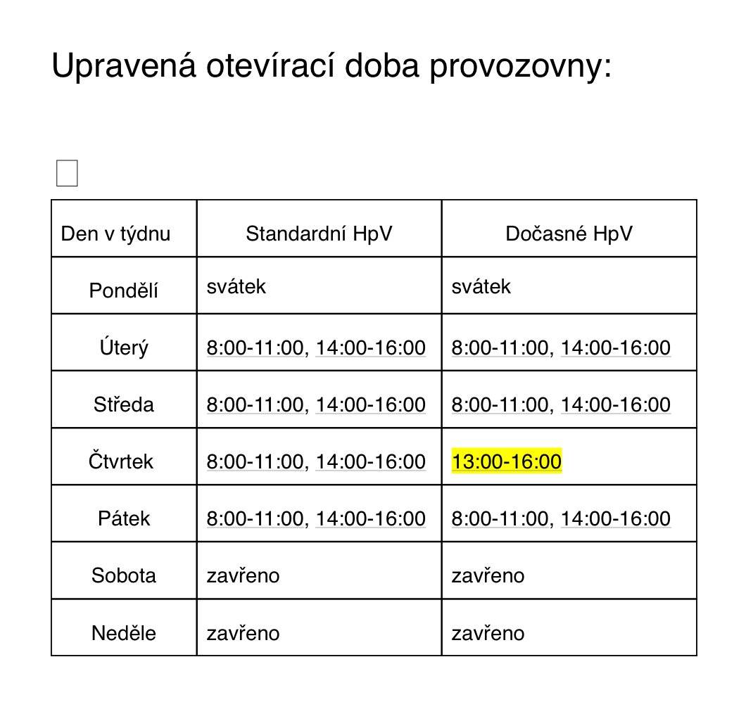 📭 ČESKÁ POŠTA 📭 Dovolujeme si Vás informovat o dočasné změně hodin pro veřejnost provozovny Březno. Rozsah hodin pro veřejnost bude omezen na nezbytně nutnou dobu ve dnech 20.11.2025 z provozních důvodů. DĚKUJEME ZA POCHOPENÍ. 🙏🏼