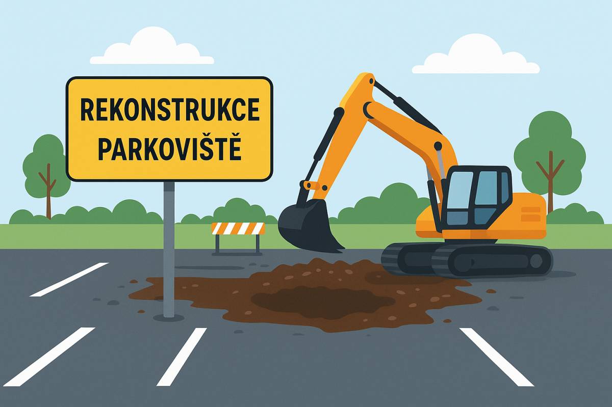 Dne 18. listopadu 2025 bude zahájena avizovaná rekonstrukce (výstavba) parkoviště u kláštera (Dobrovského ul.).