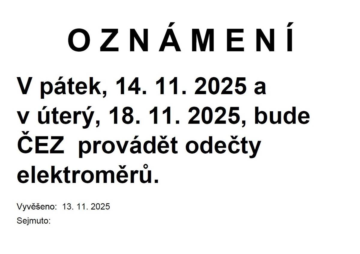 Odečty elektroměrů