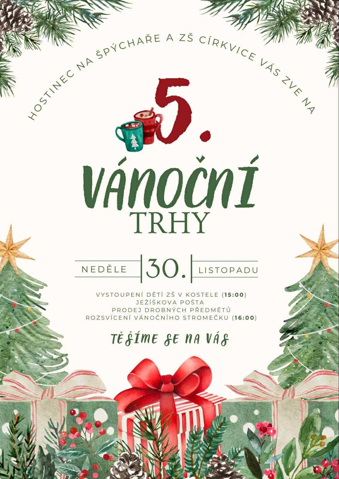 15:00 vystoupení děti ZŠ Církvice v kostele           Ježíškova pošta           prodej drobných předmětů 16:00 Rozsvícení vánočního stromečku
