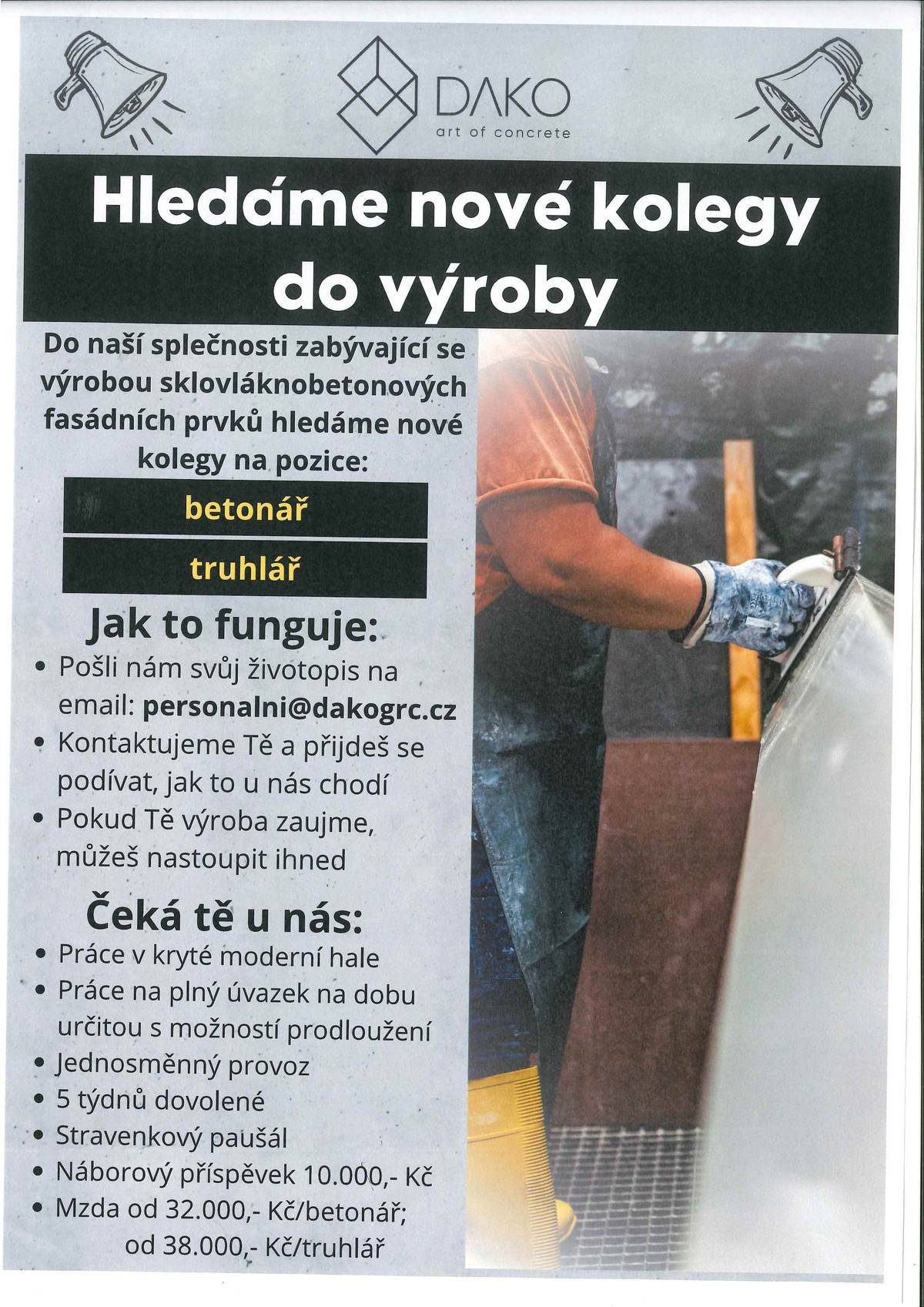 * truhlář * betonář personalni@dakogrc.cz