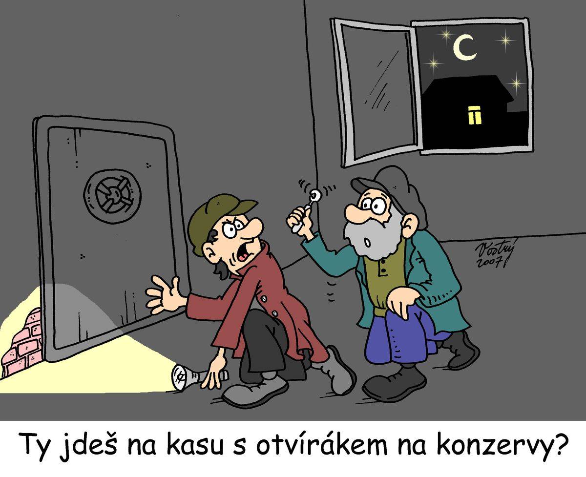 Šel loupit s otvírákem