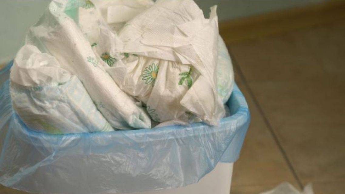 Zber použitých plienok v čase, keď je zberný dvor zatvorený.