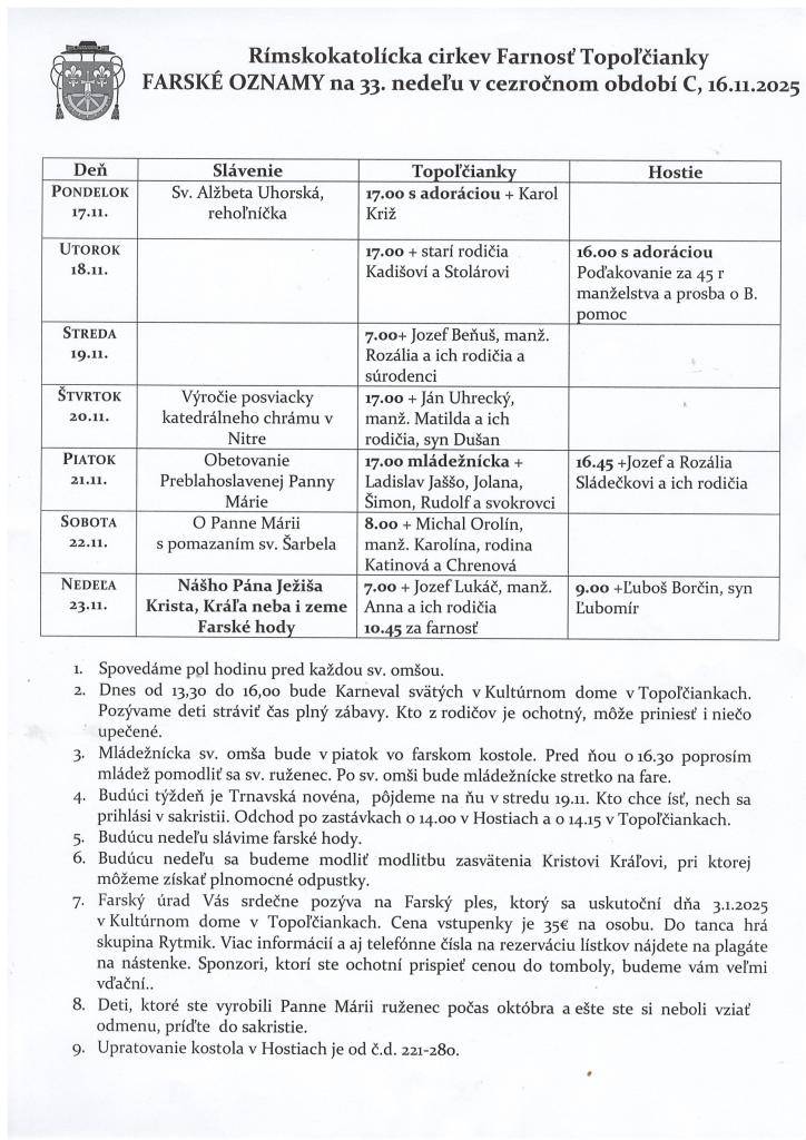 farské oznamy