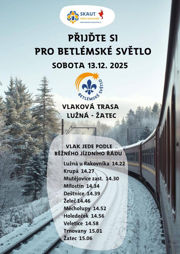 Vlaková trasa s Betlémským světlem