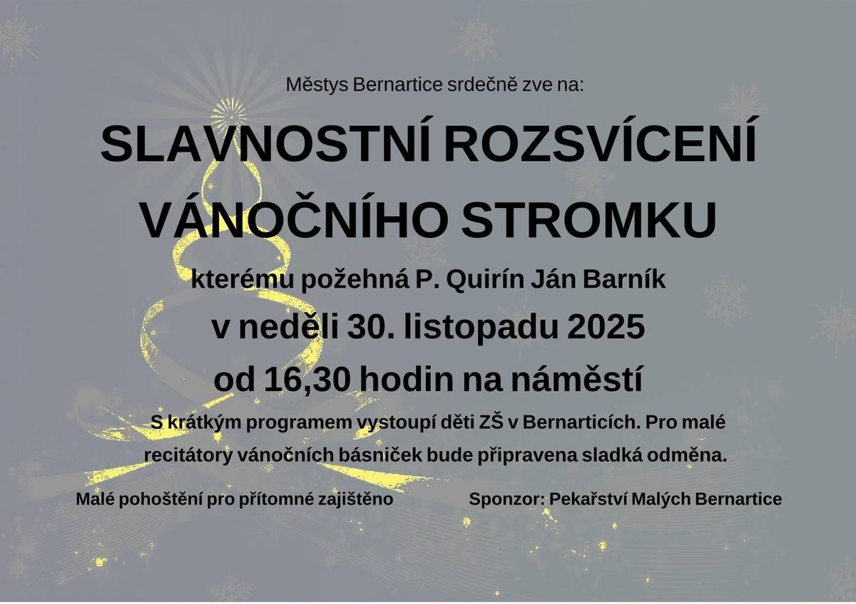 V neděli 30. listopadu od 16:30 hodin na náměstí.