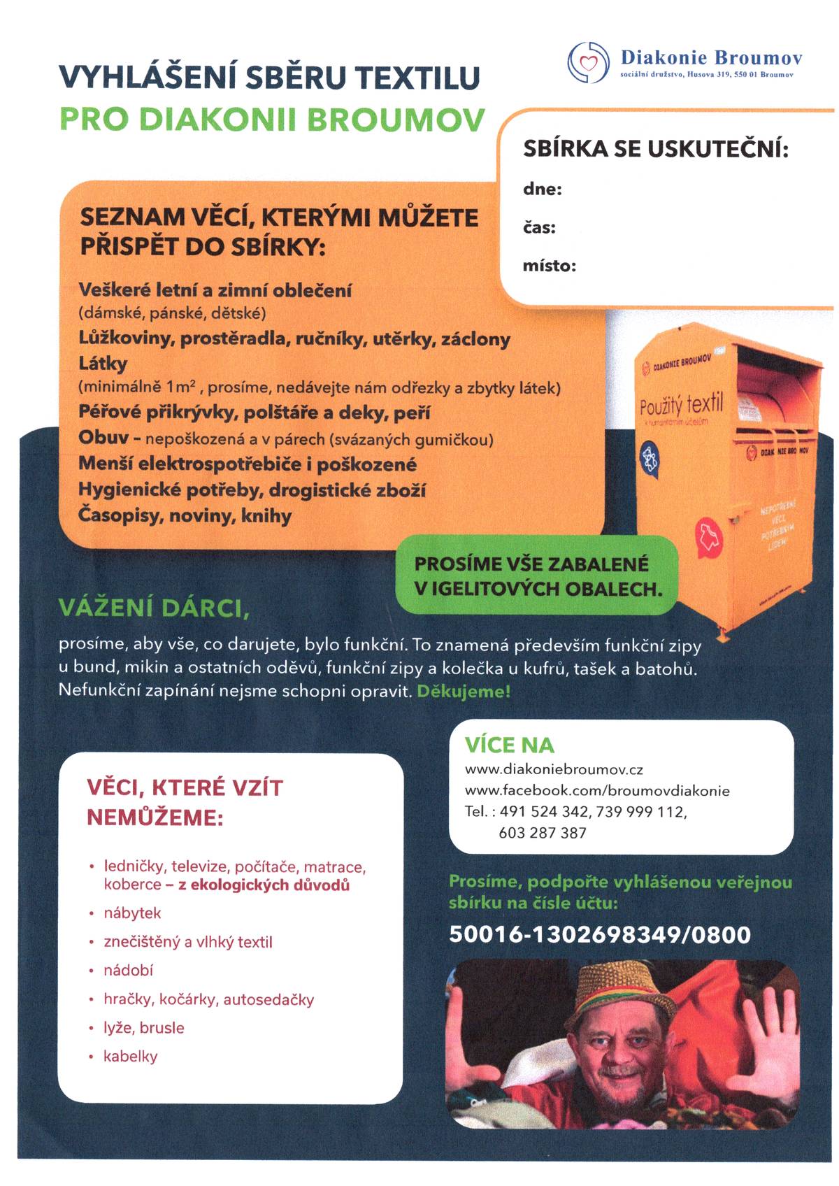Sady Nechvalín zahájily prodej jablek na zimní uskladnění. Prodejní doba: pondělí až pátek od 8 – 17 hod., sobota 8 – 13 hod. Cena na kilogram se pohybuje od 10 do 30 Kč. Zasedání zastupitelstva obce Sobůlky se bude konat v úterý 25. listopadu v 19 hodin v zasedací místnosti OÚ. Upozorňujeme obyvatele místní části Búdy, že ulice jsou opakovaně neprůjezdné kvůli špatnému parkování. Kvůli tomu už několikrát nemohl být vyvezen komunální odpad. Žádáme řidiče, aby okamžitě začali parkovat tak, aby byl zajištěn průjezd. Děkujeme. Diakonie Broumov ve spolupráci s obcí Sobůlky pořádá sbírku textilu a věcí do domácnosti pro potřebné. Od 20.  do 28. listopadu můžete na obecní úřad nosit veškeré letní a zimní oblečení, lůžkoviny, přikrývky, polštáře, deky, ručníky, látky-minimálně 1 m², obuv, menší elektrospotřebiče, hygienické potřeby, časopisy a knihy. Prosíme, aby vše, co darujete, bylo funkční a zabalené v igelitových obalech, případně v krabicích. Děkujeme, že pomáháte.