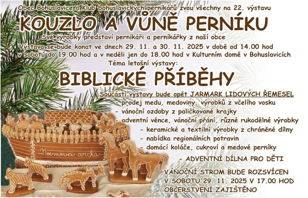 Výstava perníků 29.11.-30.11.2025, https://www.bohuslavice.eu/aktuality-1/