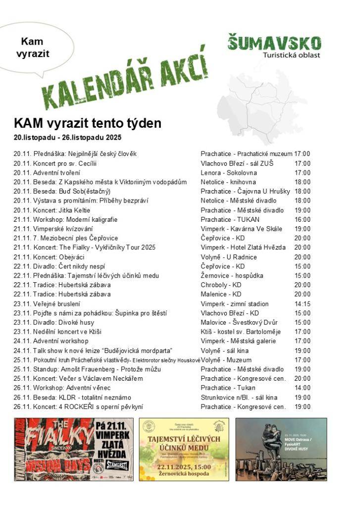 Kalendář akcí pro 47 týden 2025