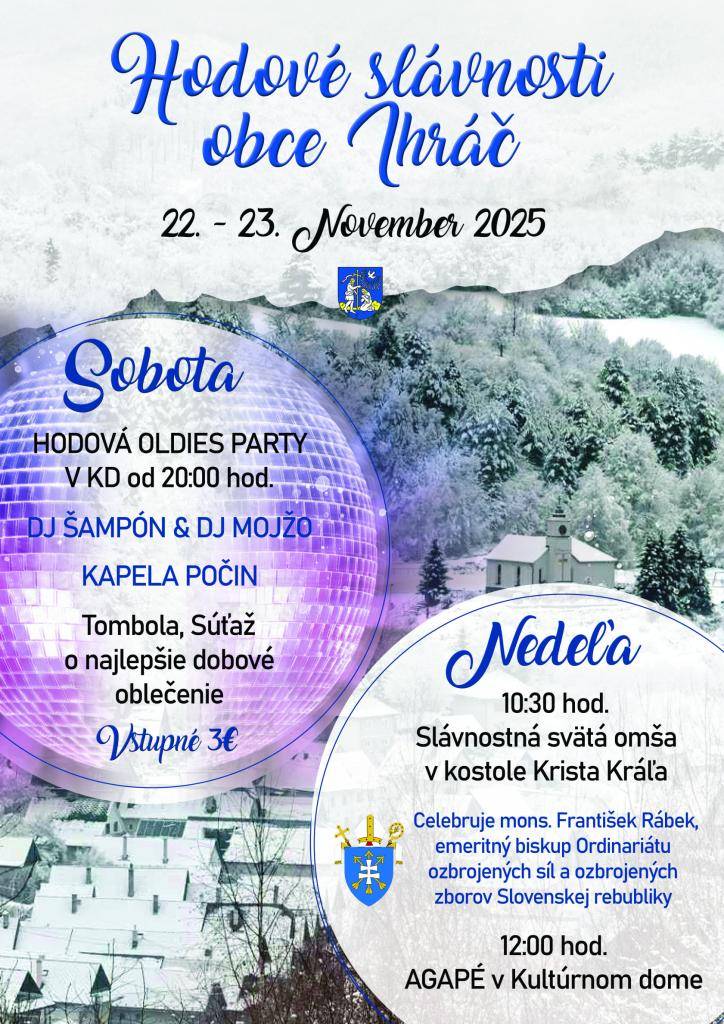 Hodové slávnosti sa uskutočnia od 22. do 23. novembra 2025.