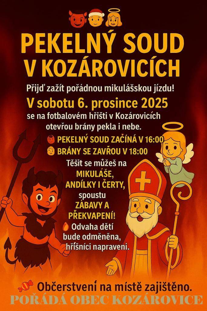 SOBOTA 6.12.2025   NA FOTBALOVÉM HŘIŠTI OD 16:00 DO 18:00